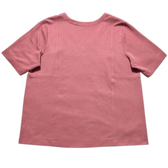 J. Jill Pure Jill Double Knit Seamed Tunic XL Dusty Pink V-Neck A-Line Modest - Picture 3 of 6